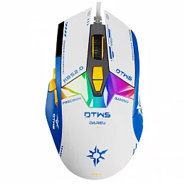 Игровая проводная мышь Dareu A980 White-Blue