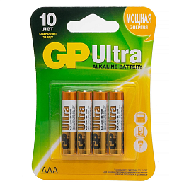 Батарейка алкалиновая GP Ultra Alkaline 24А AАA, 4 шт.