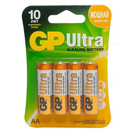 Батарейка алкалиновая GP Ultra Alkaline 15А AA,  4 шт.