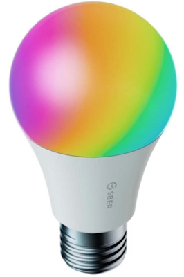 Разноцветная умная лампочка Сбер