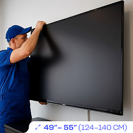 Монтаж кронштейна для телевизора, диагональ от 49″ (124 см) - до 55" (139.7 см)