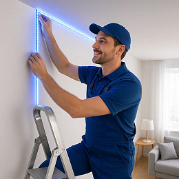 Монтаж и подключение к электросети светодиодной ленты (за 1 отрезок)