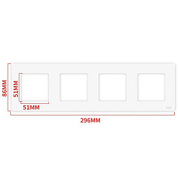 Рамка электроустановочная Moes Switch Surface Frame PP-SR-EU4P White