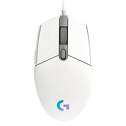 Игровая проводная мышь Logitech G102 Lightsync White