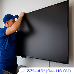 Монтаж кронштейна для телевизора, диагональ от 37″ (94 см) -  до 46″ (116 см)