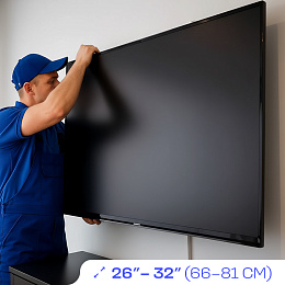 Монтаж кронштейна для телевизора, диагональ от 26″ (66 см) - до 32″ (81 см)