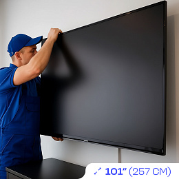 Монтаж кронштейна для телевизора диагональ 101″ (256,5см)